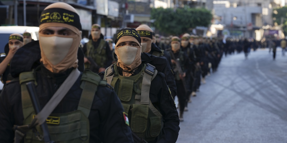 Una parata dei militanti del Jihad Islamico ad agosto (AP Photo/Adel Hana)