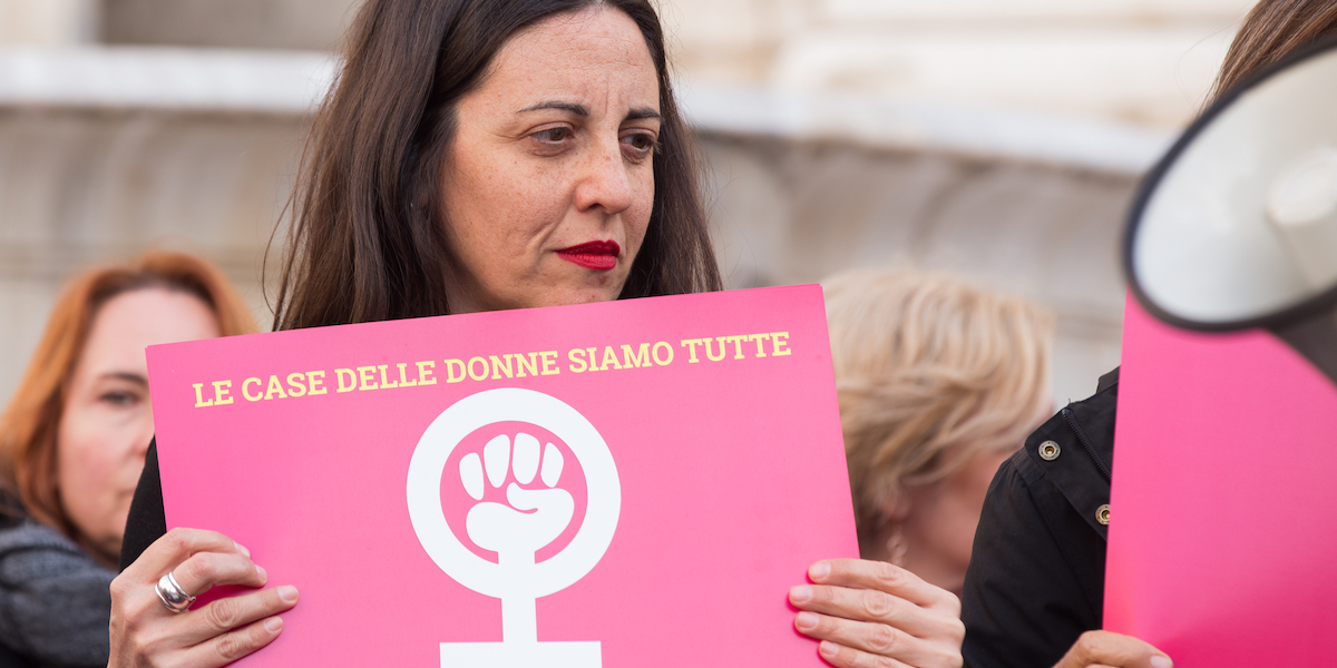 Una manifestazione a Roma organizzata nel 2020 da Lucha y Siesta e la Casa Internazionale delle Donne (Matteo Nardone/Pacific Press via ZUMA Wire)