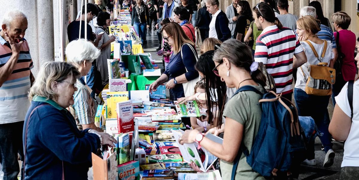 La manifestazione Portici di Carta dedicata ai libri in via Roma, a Torino, 7 ottobre 2023 ANSA/TINO ROMANO