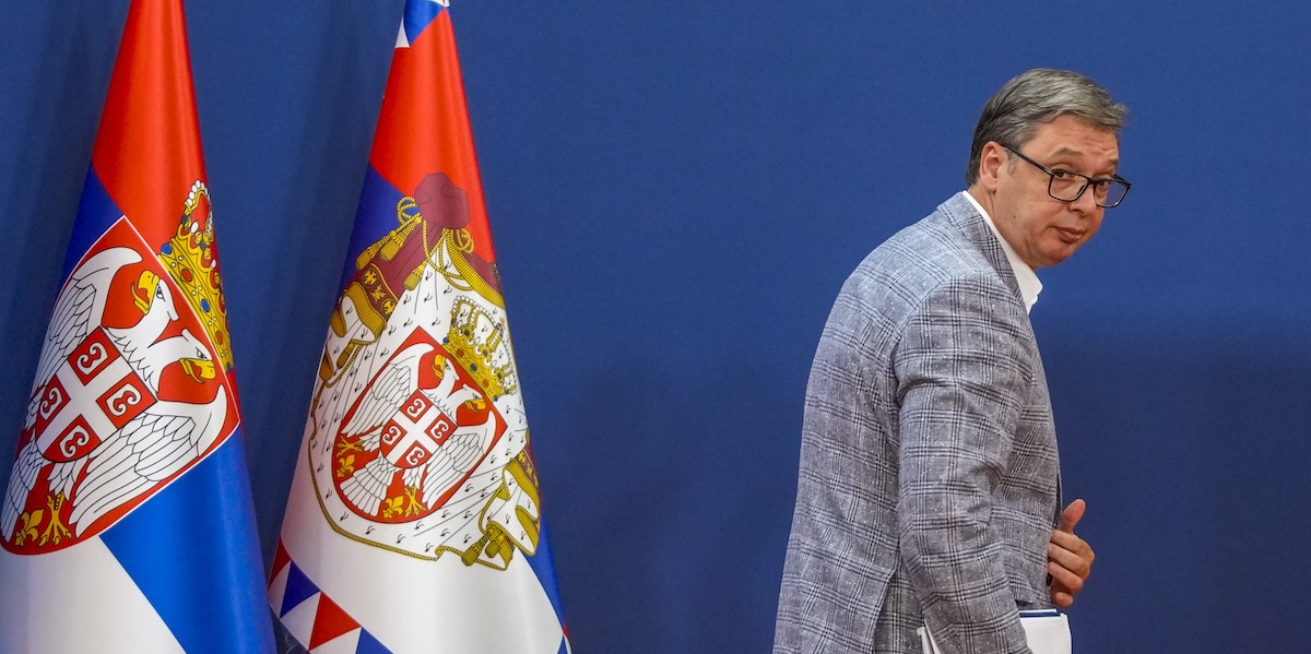 Il presidente serbo Aleksandar Vučić (AP Photo/Darko Vojinovic, File)