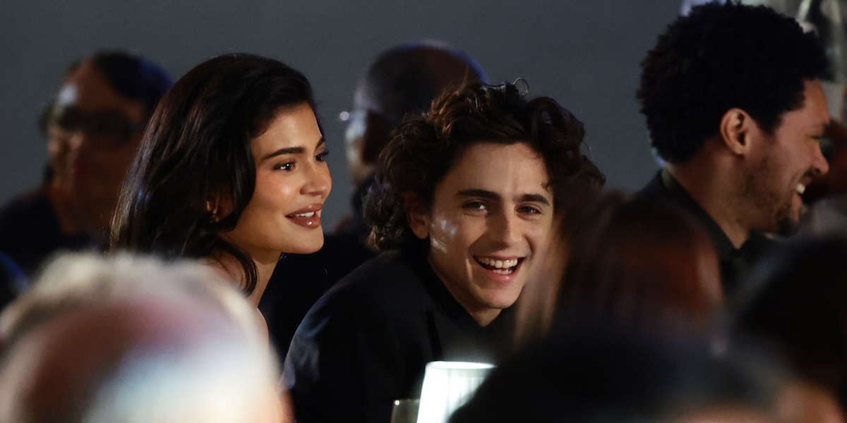 Kylie Jenner e Timothée Chalamet (Dimitrios Kambouris/Getty Images)