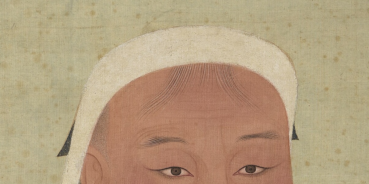 Il dettaglio di un ritratto di Gengis Khan del Quattrocento (Wikimedia Commons)