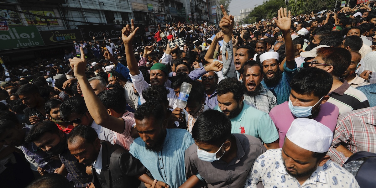 La manifestazione dello scorso 28 ottobre a Dacca