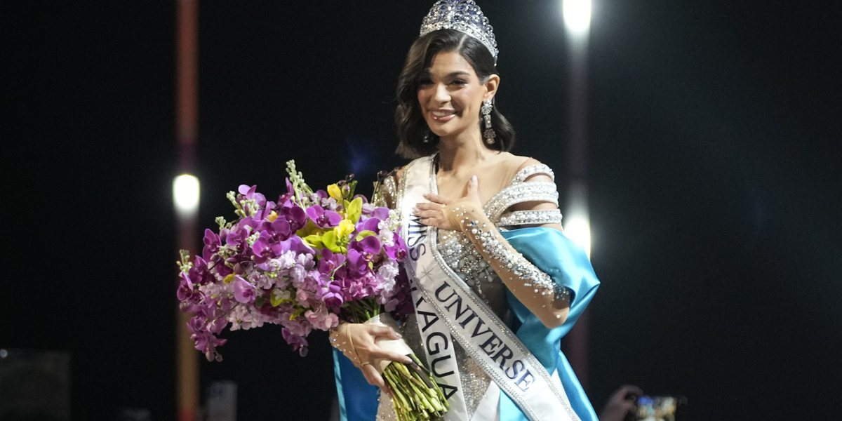 Sheynnis Palacios all'incoronazione di Miss Universo (AP Photo/Moises Castillo)
