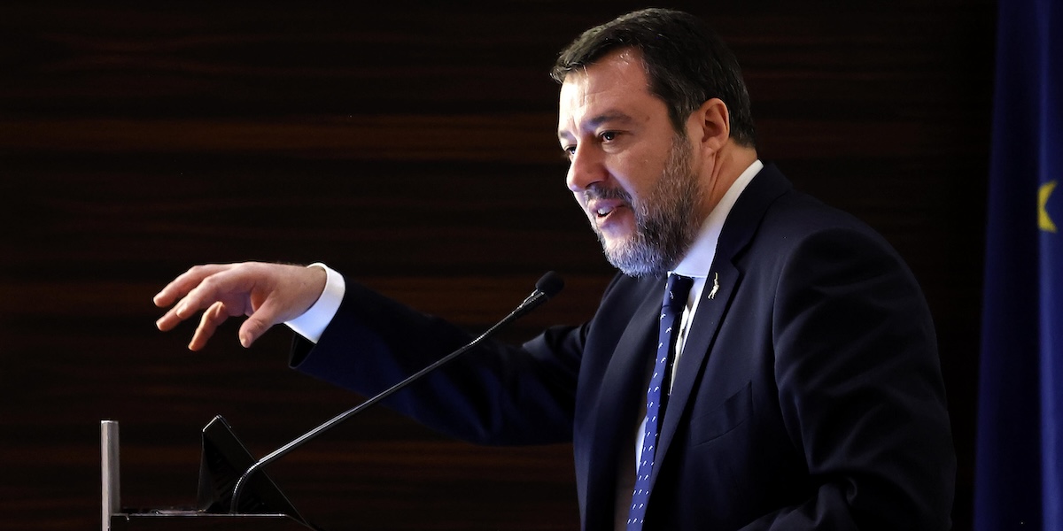 Il ministro delle Infrastrutture e dei Trasporti Matteo Salvini (ANSA/VINCENZO LIVIERI)