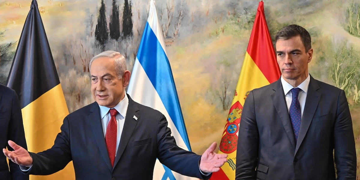 Benjamin Netanyahu e Pedro Sánchez a Gerusalemme (EPA/GPO/KOBI GIDEON)