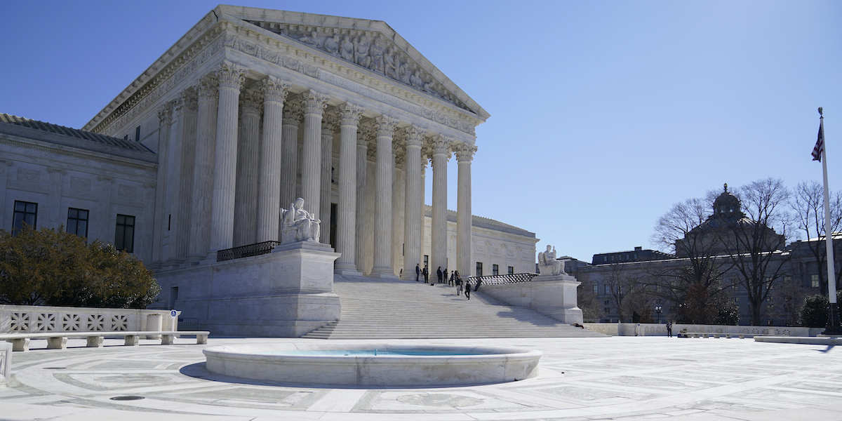 La sede della Corte Suprema statunitense a Washington (AP Photo/Mariam Zuhaib, File)