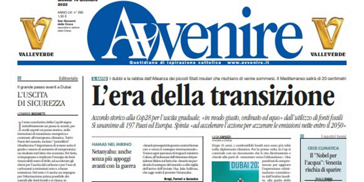 Le prime pagine di giovedì 14 dicembre 2023