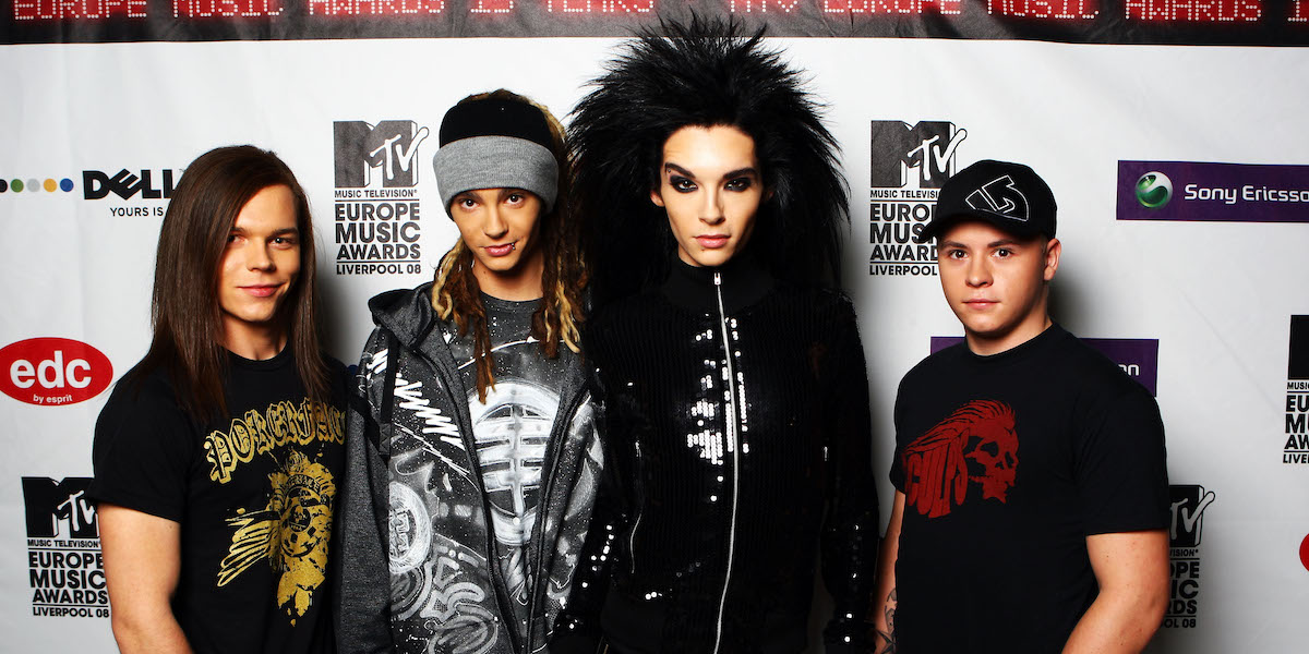 I Tokio Hotel durante gli MTV Europe Music Awards del 2008, a Liverpool (Gareth Cattermole/Getty Images)