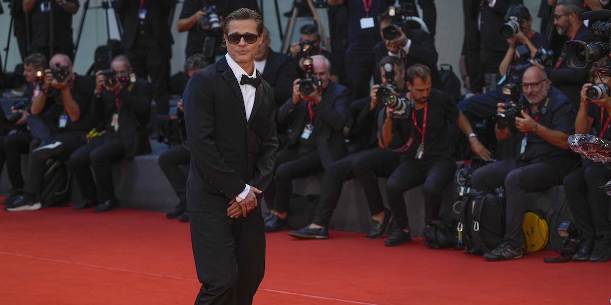 Brad Pitt alla prima di Blonde al festival di Venezia, 8 settembre 2022
(AP Photo/Domenico Stinellis)