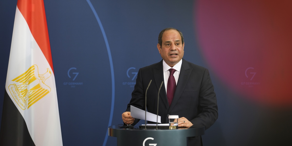 Abdel Fattah Al Sisi durante un evento a Berlino, il 18 luglio del 2022