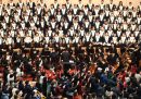 Coro y participantes en una misa en la capital de Corea del Sur