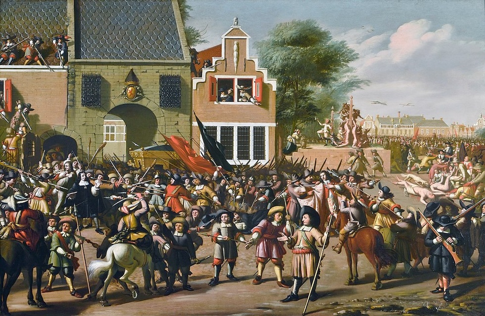 Un quadro del pittore Pieter Fris che raffigura l'assassinio dei fratelli de Witt 
