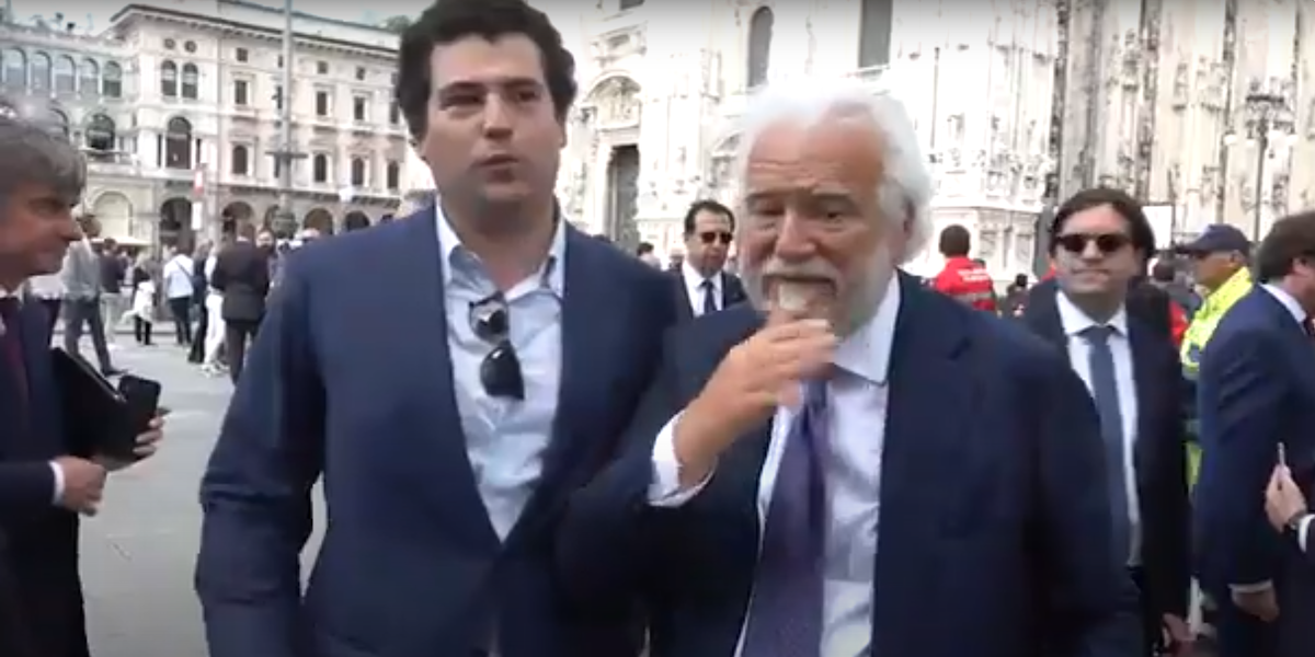 Uno screenshot di Tommaso Verdini e Denis Verdini al Duomo di Milano