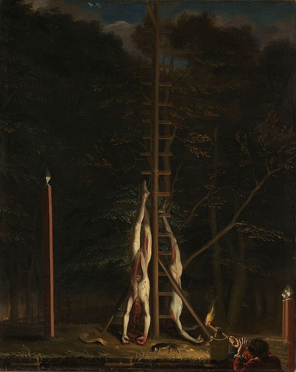 “I cadaveri dei fratelli de Witt”, un dipinto conservato al Rijksmuseum di Amsterdam e attribuito al pittore Jan de Baen