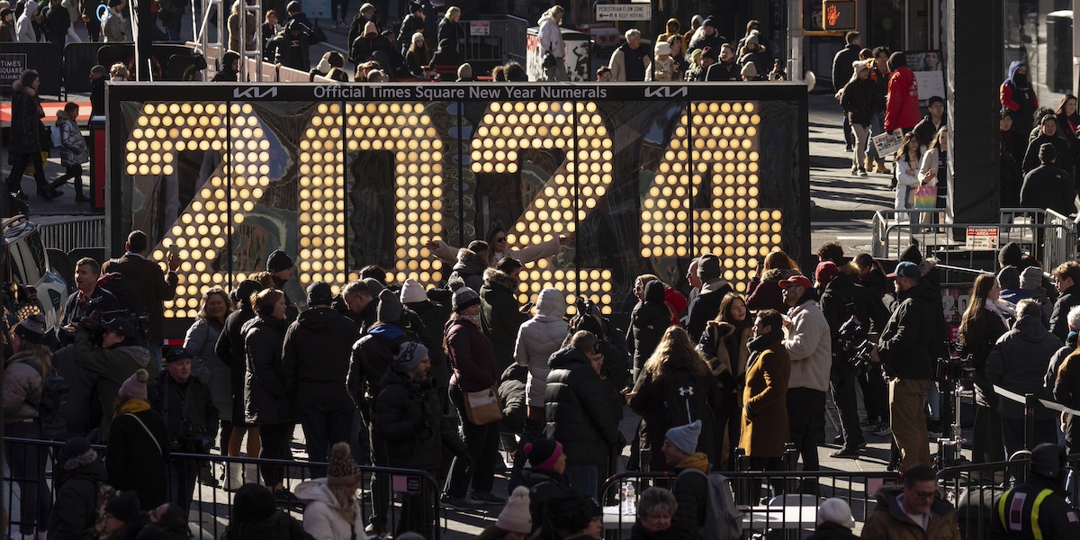 Times Square pochi giorni prima dell'inizio del 2024 (AP Photo/Yuki Iwamura)