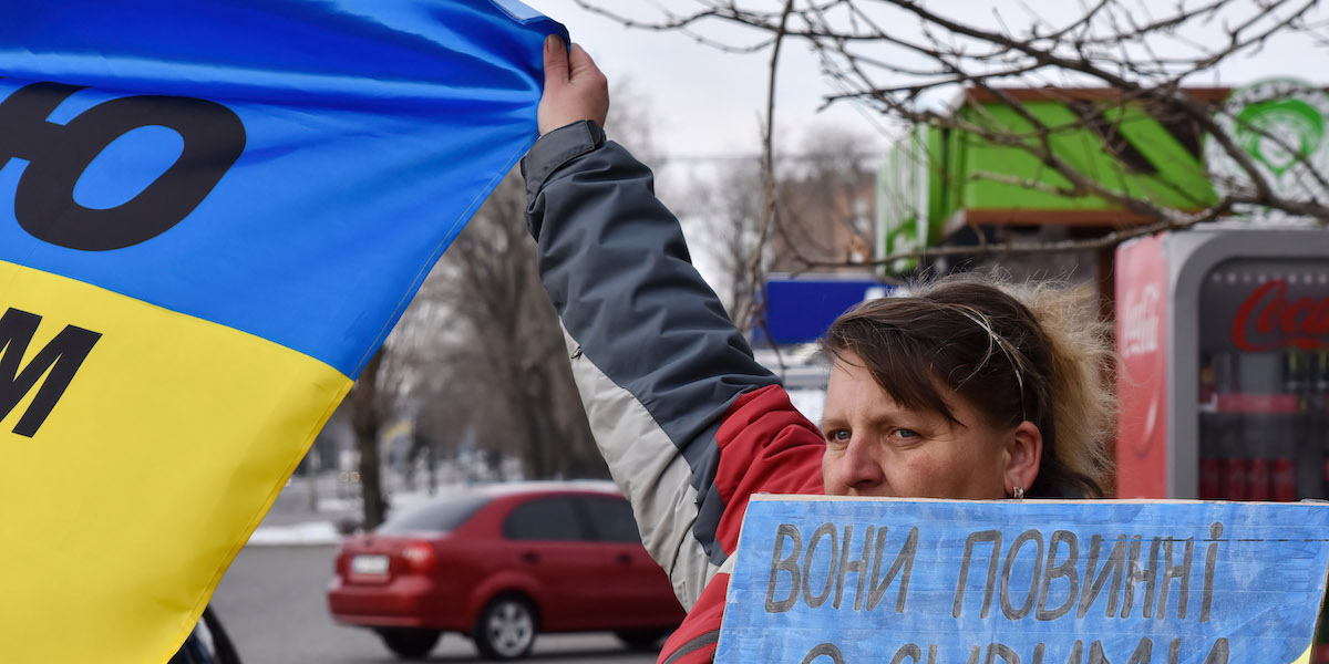Una manifestazione per la liberazione dei prigionieri ucraini detenuti in Russia (Andriy Andriyenko/SOPA Images via ZUMA Press Wire)