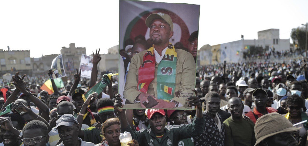 Manifestazione a supporto di Ousmane Sonko, Dakar, 14 marzo 2023 (AP Photo/Sylvain Cherkaoui)