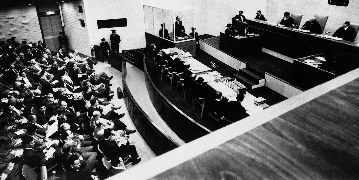 Il processo ad Adolf Eichmann a Gerusalemme, nel 1961 (AP Photo)