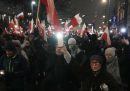Foto della protesta protesta in Polonia contro il governo di Donald Tusk