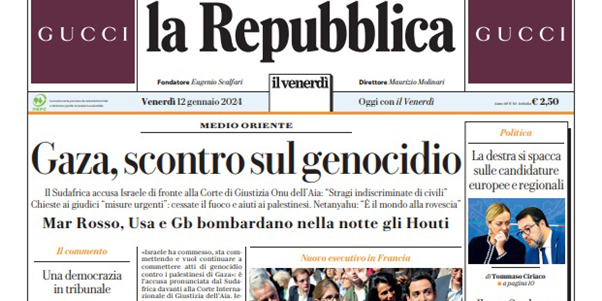 Le prime pagine di oggi