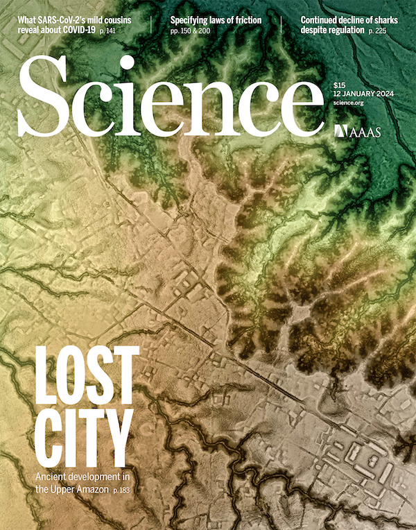 La copertina di Science del 12 gennaio 2024, dedicata alla scoperta della rete di antiche città scoperta in Amazzonia