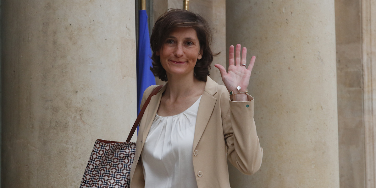 La ministra francese Amélie Oudéa-Castéra, Parigi, 23 maggio 2022 (AP Photo/Michel Spingler)