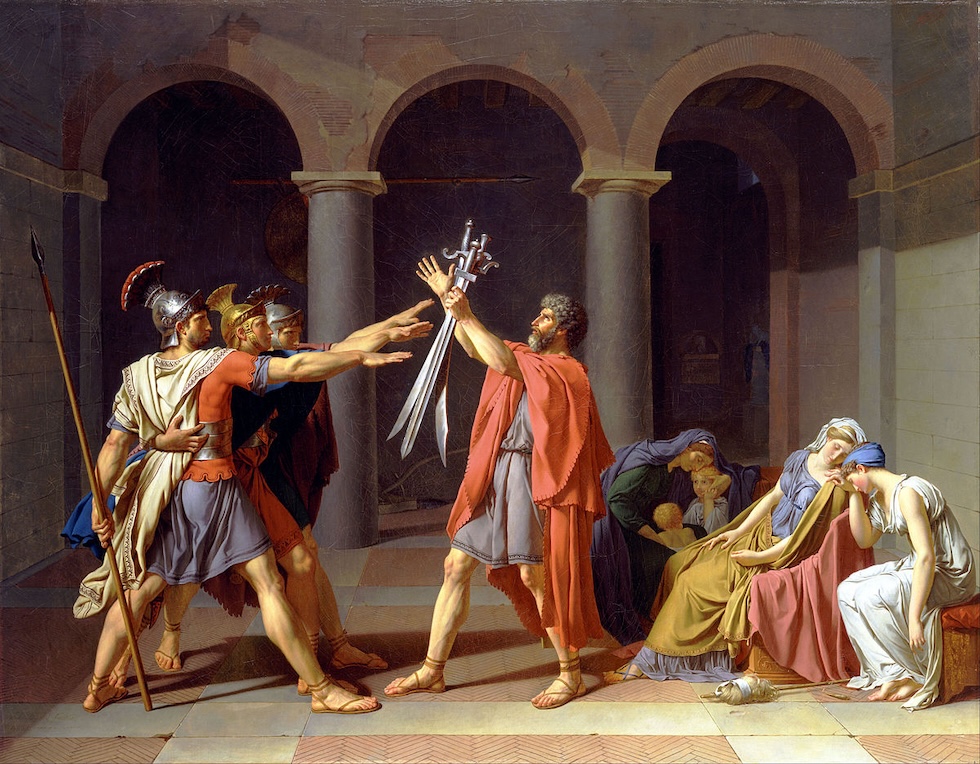 Il dipinto “Il giuramento degli Orazi” di Jacques-Louis David, 1784