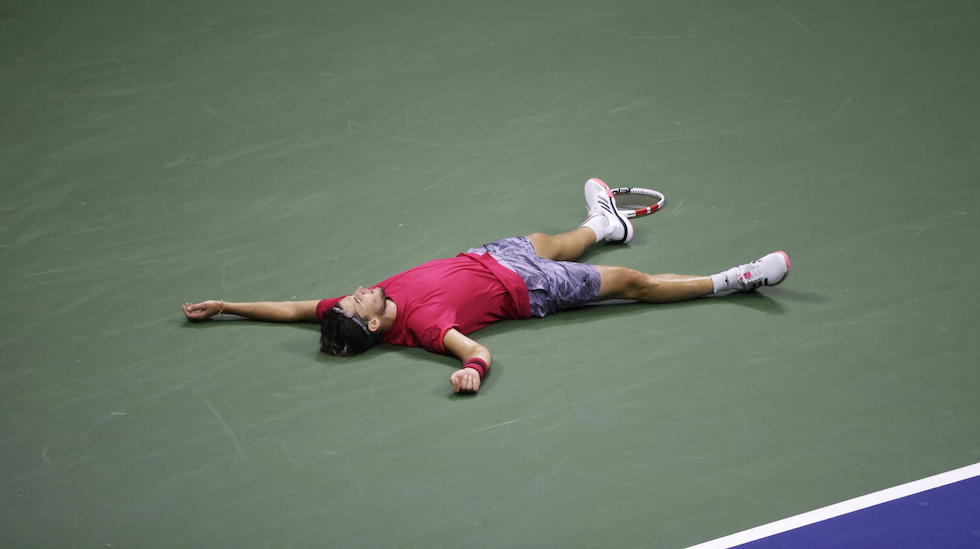 Thiem dopo la vittoria degli US Open nel 2020 
