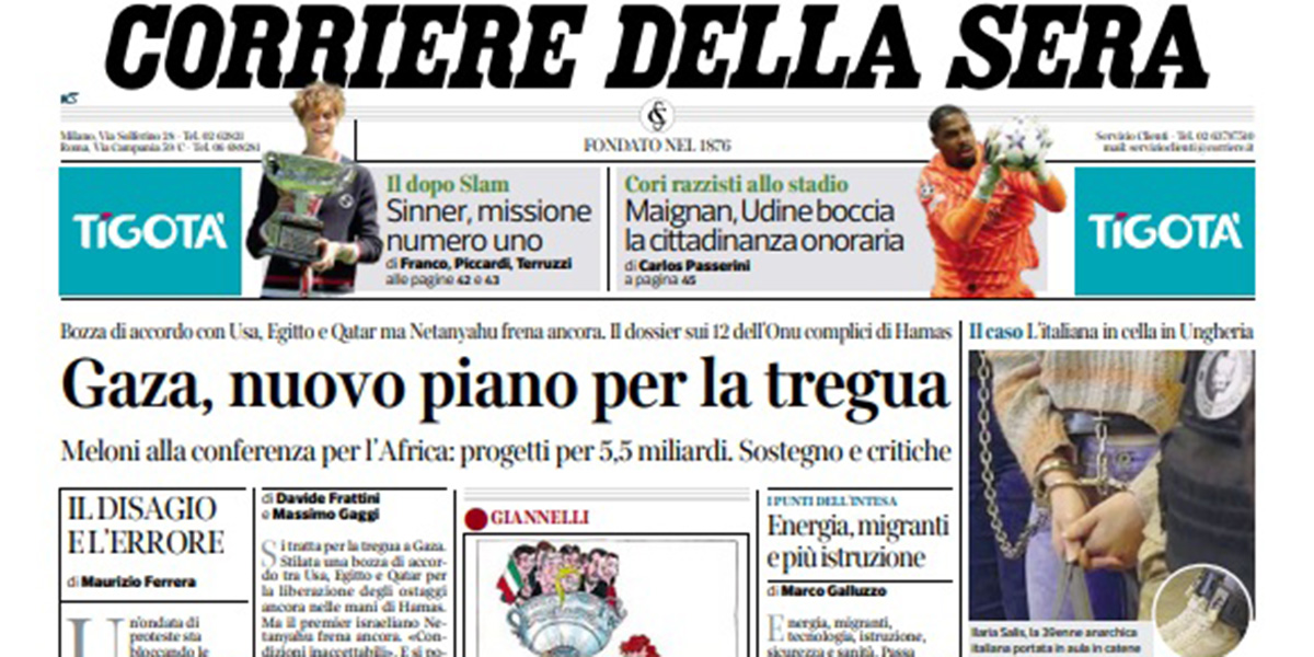 Le prime pagine di oggi