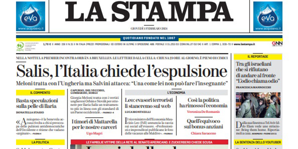 Le prime pagine di oggi