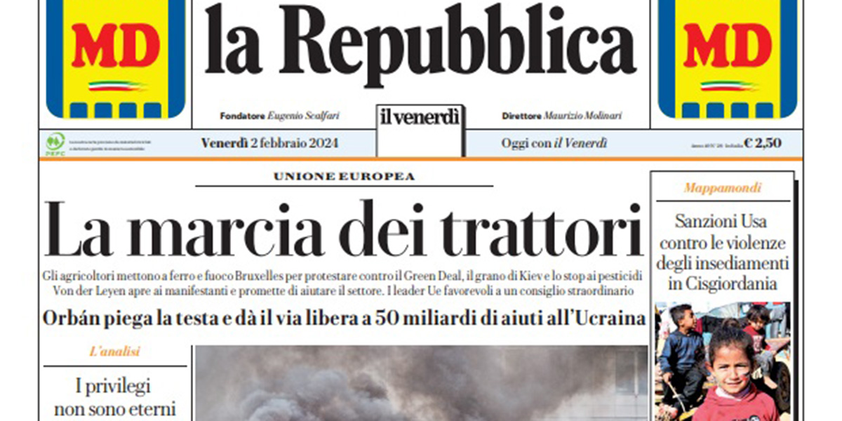 Le prime pagine di oggi