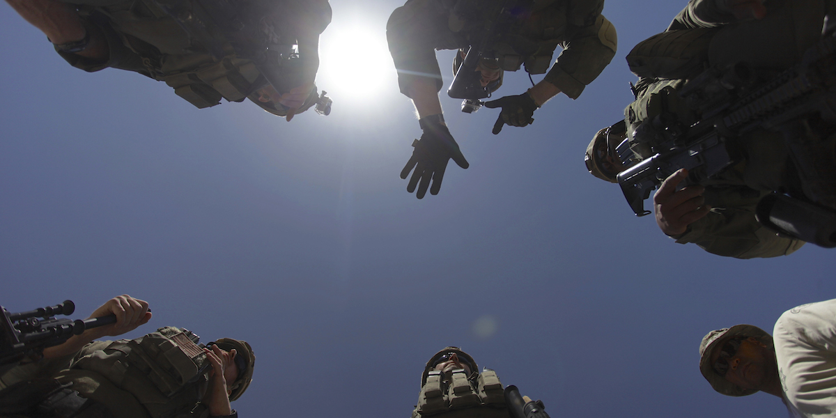 Soldati statunitensi nel corso di un'esercitazione in Giordania nel 2014 (AP Photo/Mohammad Hannon)