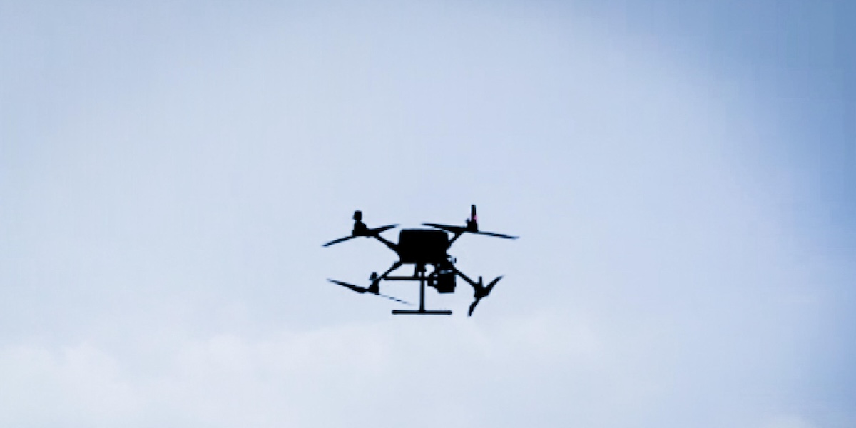La foto di un drone