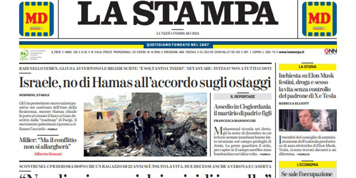 Le prime pagine di oggi