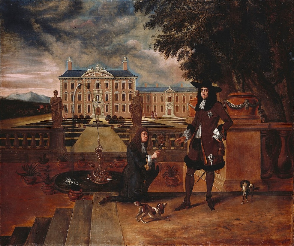 Il quadro del 1671 di Hendrick Danckerts in cui si vede John Rose donare l'ananas a Carlo II
