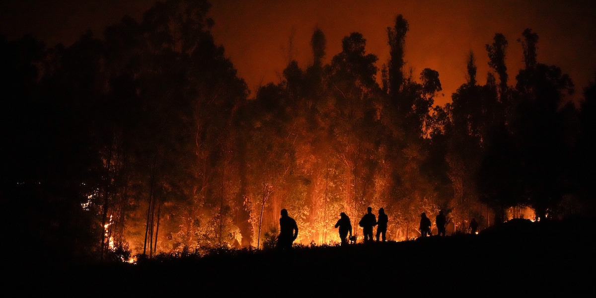 Gli incendi a Puren, Cile (AP Photo/Matias Delacroix)