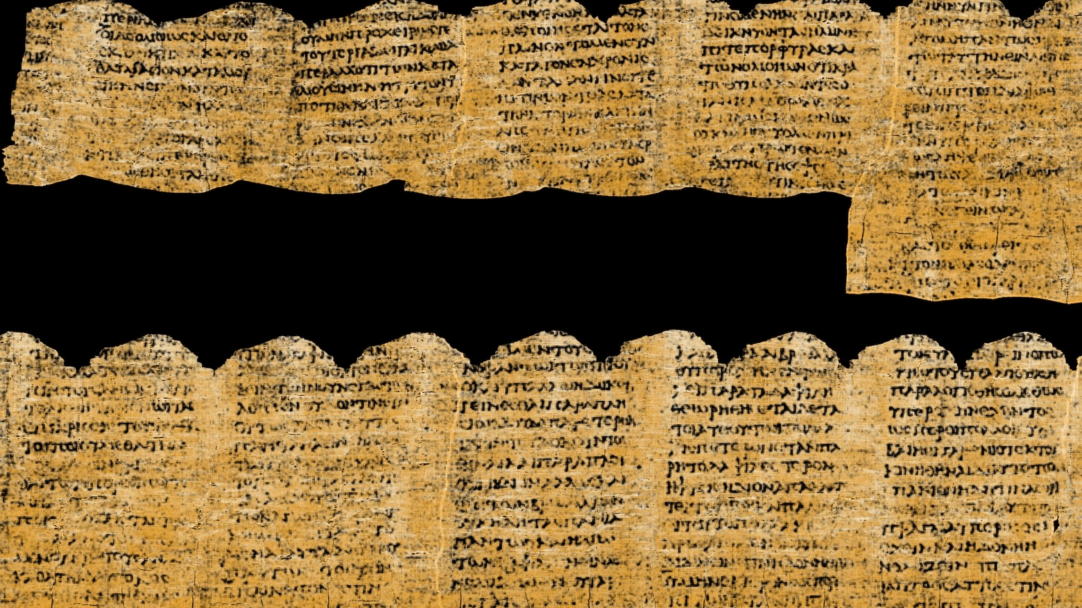 Una parte delle colonne di un papiro di Ercolano rilevate dai vincitori della Vesuvius Challenge (Vesuvius Challenge)