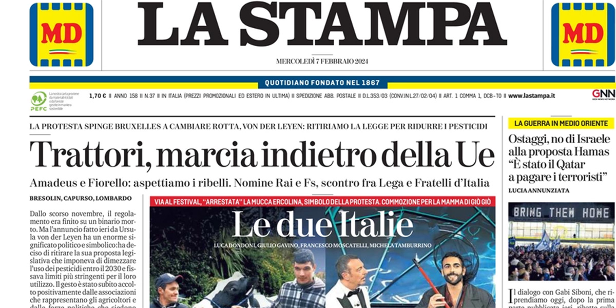 Le prime pagine di oggi