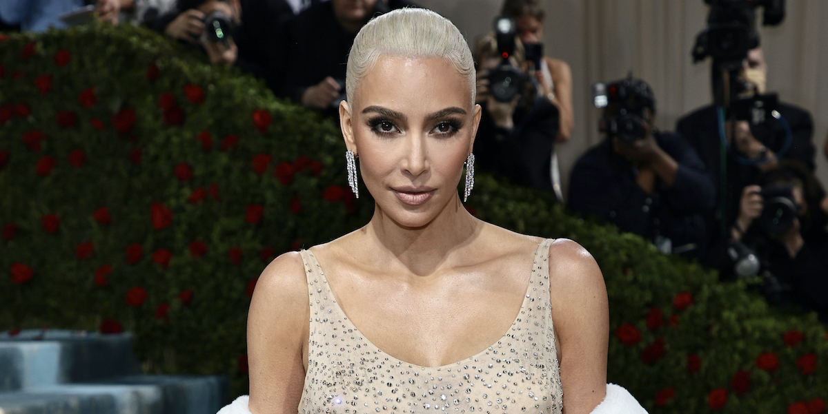 Kim Kardashian con l'abito di Marilyn Monroe al Met Gala del 2022, New York
(Dimitrios Kambouris/Getty Images for The Met Museum/Vogue)