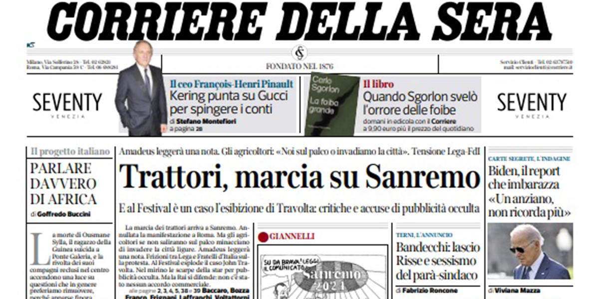 Le prime pagine di oggi