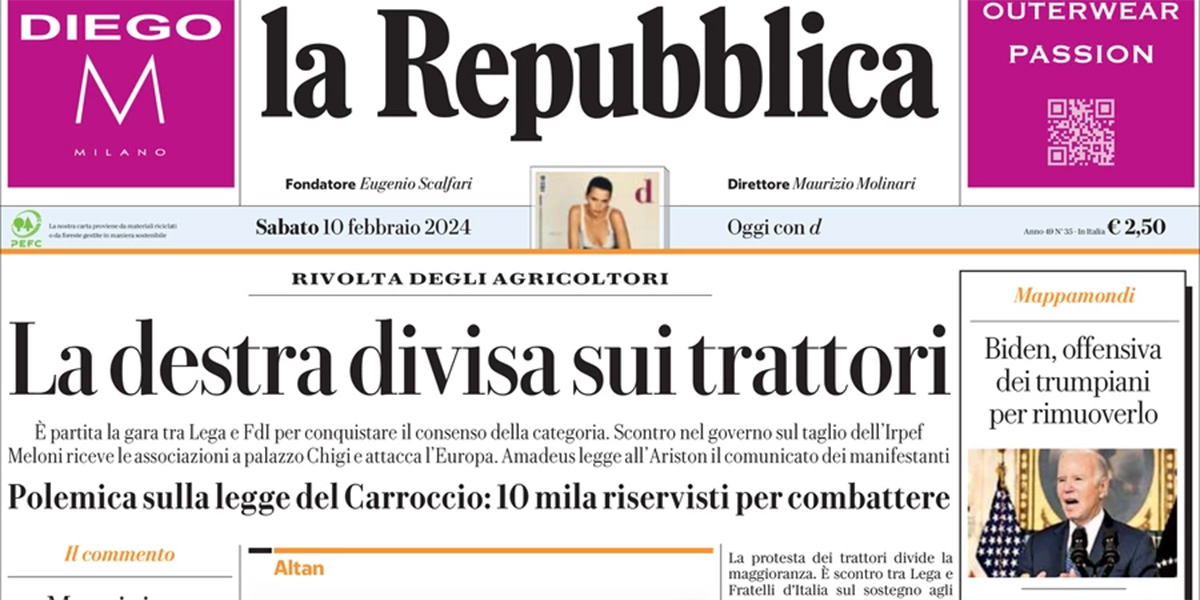Le prime pagine di oggi