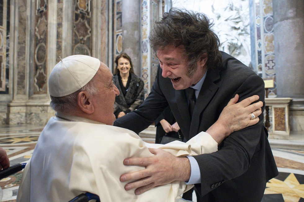 Il presidente argentino Javier Milei con papa Francesco