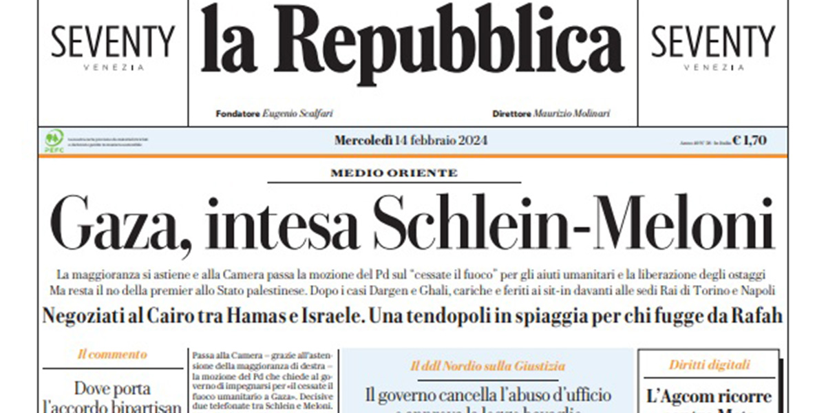 Le prime pagine di oggi