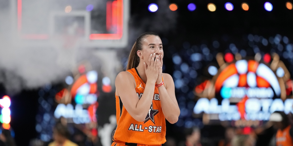 Sabrina Ionescu all'All-Star Game della WNBA nel 2023 (AP Photo/John Locher)