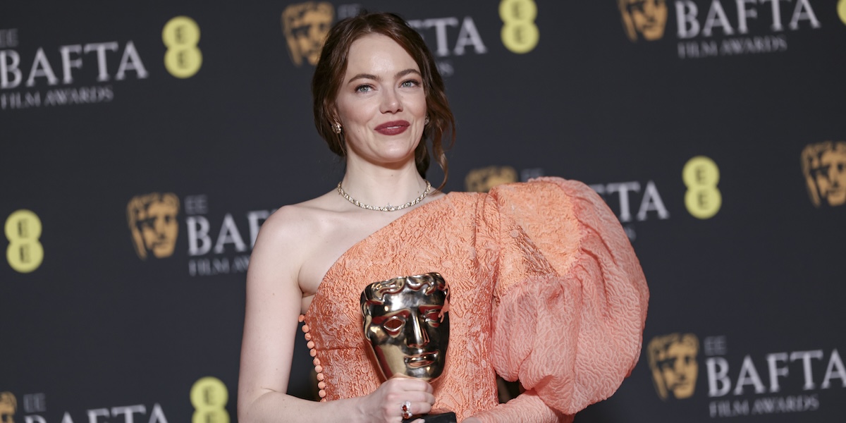 Emma Stone alla premiazione dei BAFTA