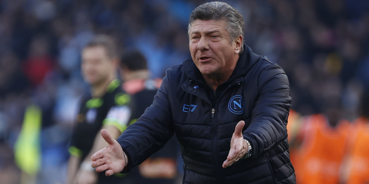 Walter Mazzarri durante una partita del Napoli