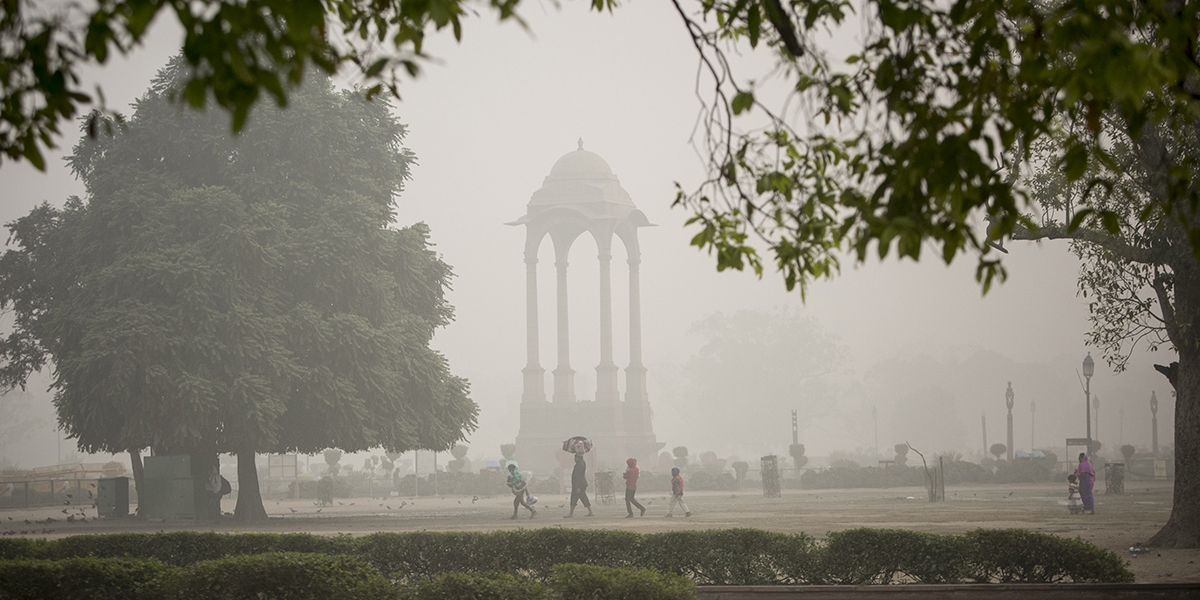 Una giornata con molto inquinamento atmosferico nel 2016 a Delhi, India (Allison Joyce/Getty Images)
