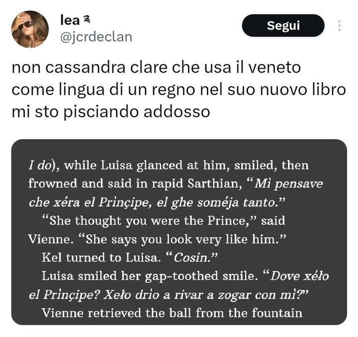 La scrittrice fantasy statunitense Cassandra Clare ha usato il dialetto  veneziano come lingua di un regno fantastico - Il Post