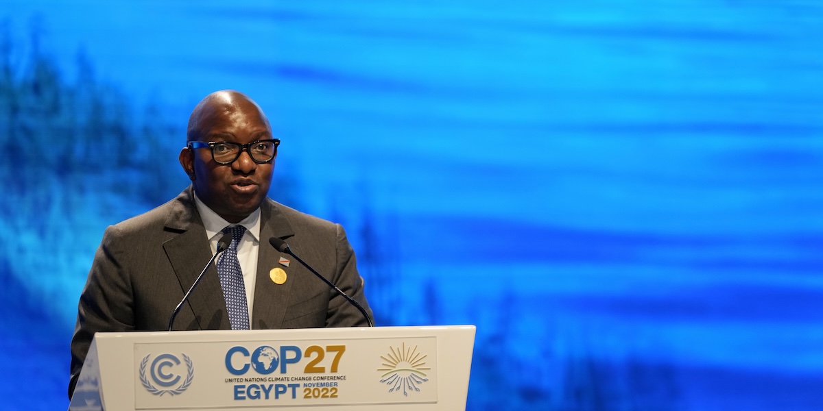 Jean-Michel Sama Lukonde durante la COP27 a Sharm el-Sheikh nel novembre del 2022